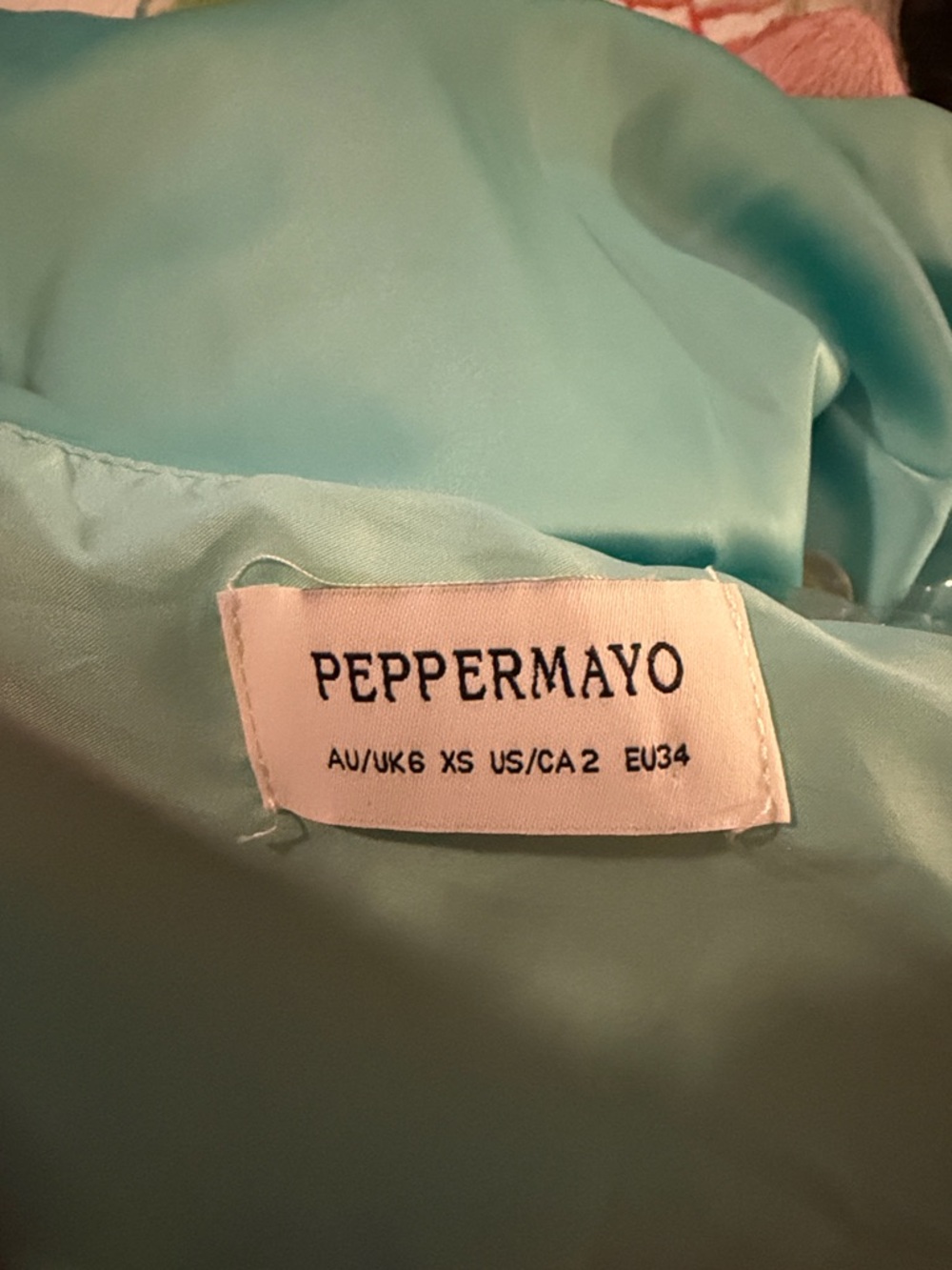 Peppermayo Dalila Beaded Tie Back Top - Turquoise Floral Size 2 XS - Picture 5 of 5